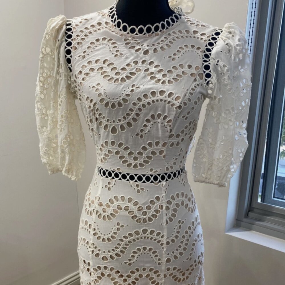 Zimmermann White Lace Backless Dress
